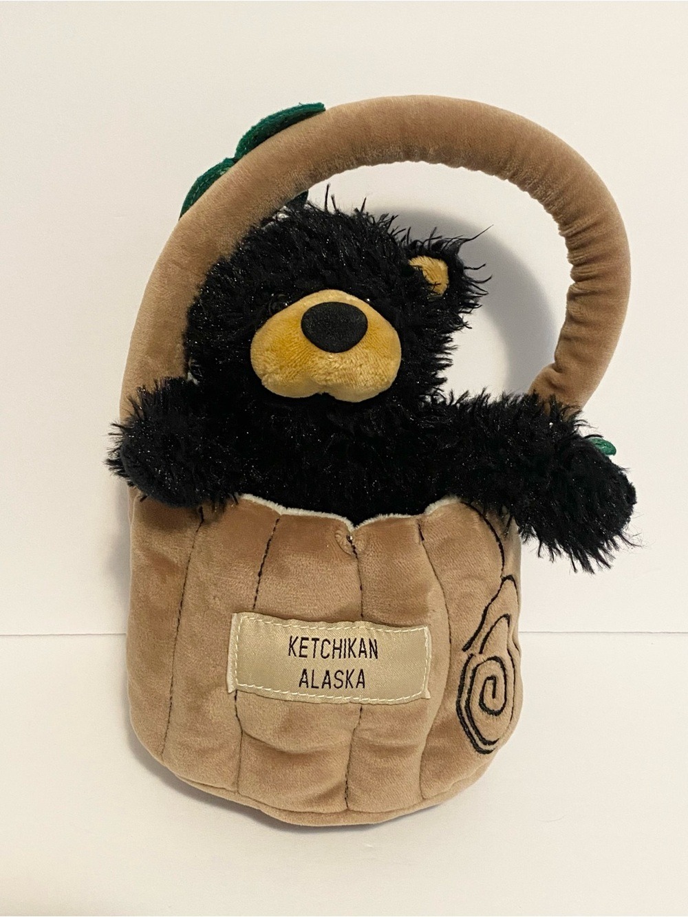 Bearfoots Ketchikan Alaska Plush Teddy Bear Log Basket House Stuffed Animal Set